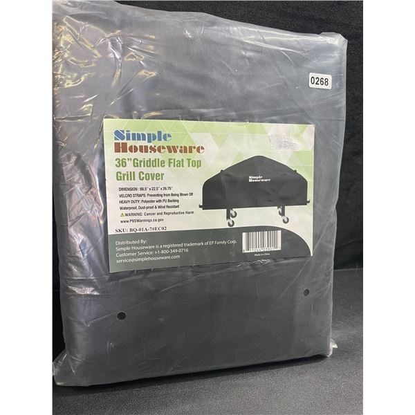 1 36-Inch BBQ Grill Cover/Griddle Flat Top Grill Cover - Size: 66.5" x 22.5" x 26.75" - Brand New