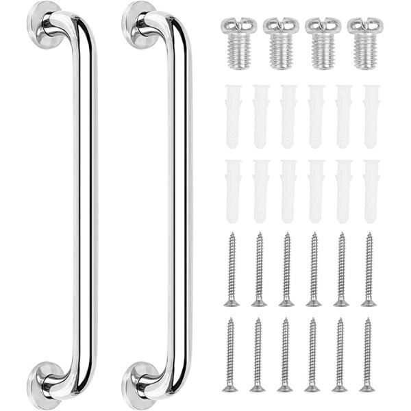 2-Pack of Shower Grab Bars/Shower Safety Bar Handrail Assists Bars - 16inch; Stainless Steel - New