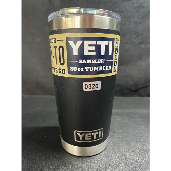 1 YETI Rambler 20oz Tumbler Mug with Magslider Lid  - Black - Brand New!