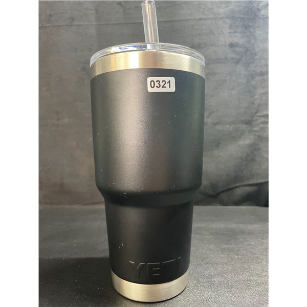 1 YETI Rambler 30oz Tumbler Mug with Straw - Black - New