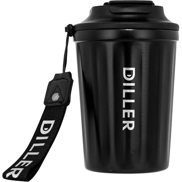 1 Diller Vacuum Insulated Mug with Lid - 12oz - Black - Brand New