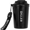 Image 1 : 1 Diller Vacuum Insulated Mug with Lid - 12oz - Black - Brand New