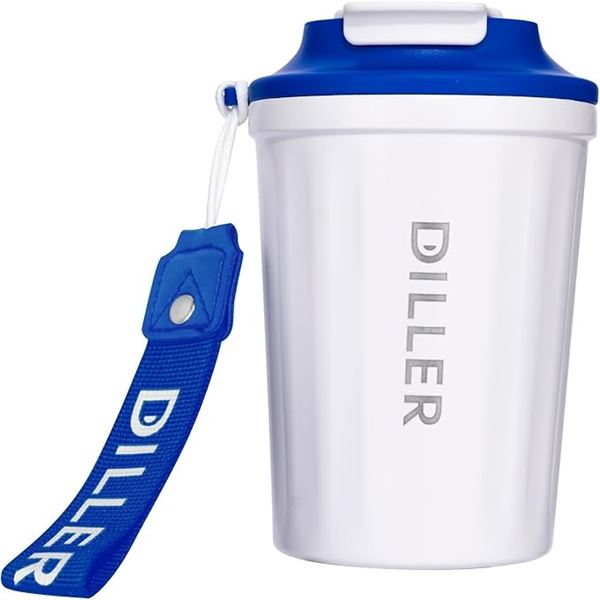 1 Diller Vacuum Insulated Mug with Lid - 12oz - White - Brand New