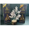 Image 2 : 2 Crystal Healing Rose Quartz Tree of Life/Crystal Feng Shui Bonsai Meditation Decor Trees - New