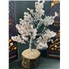 Image 3 : 2 Crystal Healing Rose Quartz Tree of Life/Crystal Feng Shui Bonsai Meditation Decor Trees - New