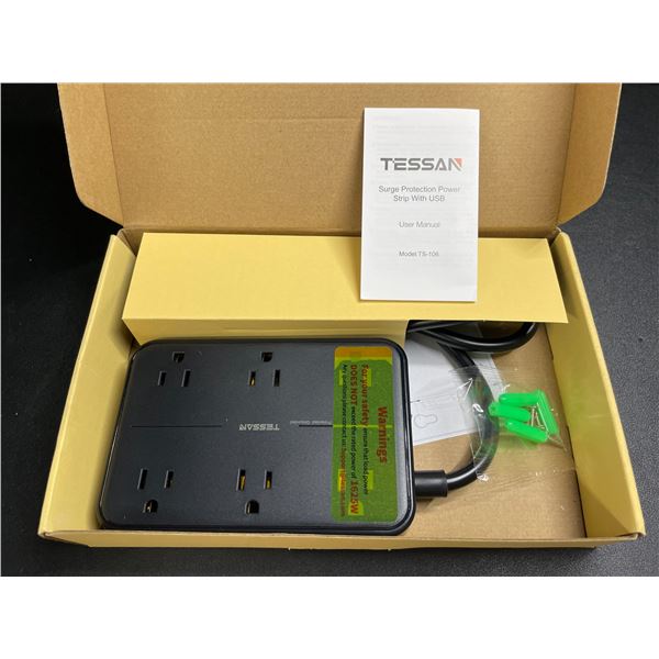 1 Tessan Multi-Outlet Power Strip Bar/Surge Protector with USB Ports - Brand New