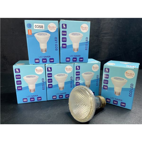 6 ECO LED 6W 480Lm 3000K E26 Base 120V Lightbulbs - Brand New