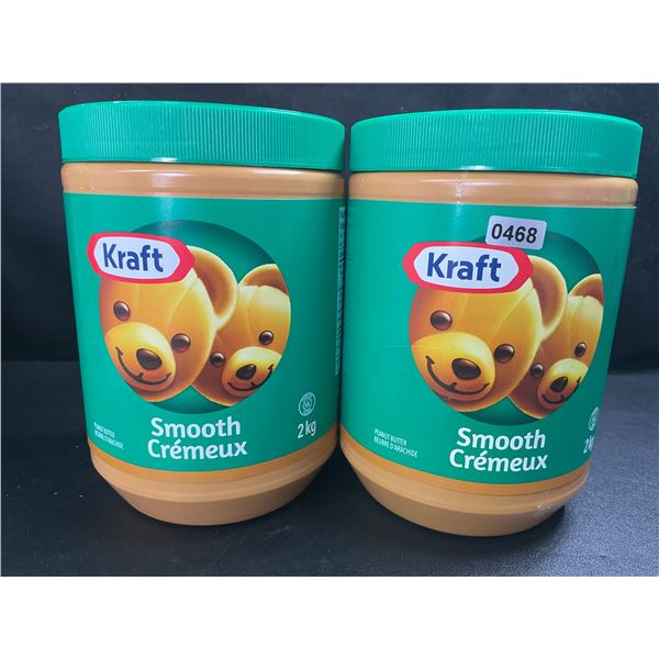2 Kraft Smooth Peanut Butter - Large 2KG Jars - BB: AU 28/2025