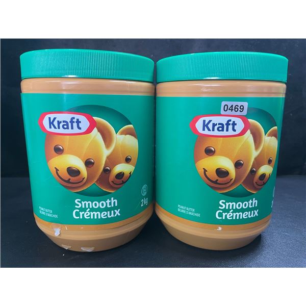 2 Kraft Smooth Peanut Butter - Large 2KG Jars - BB: AU 28/2025