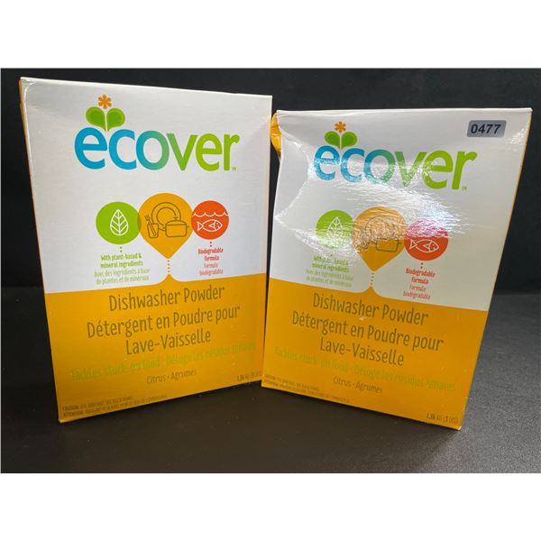 2 Boxes of Ecover Natural Plant-Based Dishwasher Powder - Citrus - 1.36kg - New Sealed