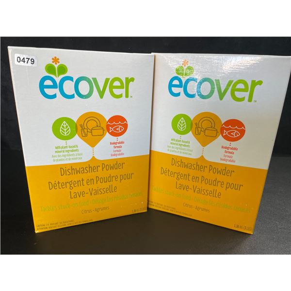 2 Boxes of Ecover Natural Plant-Based Dishwasher Powder - Citrus - 1.36kg - New Sealed