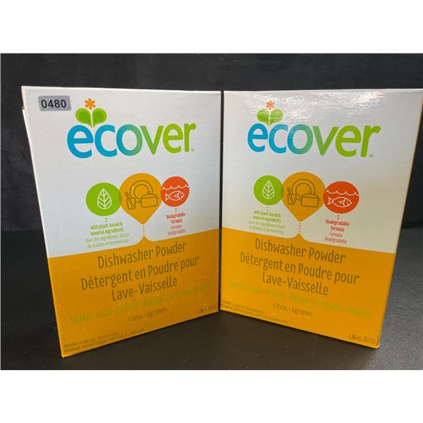 2 Boxes of Ecover Natural Plant-Based Dishwasher Powder - Citrus - 1.36kg - New Sealed