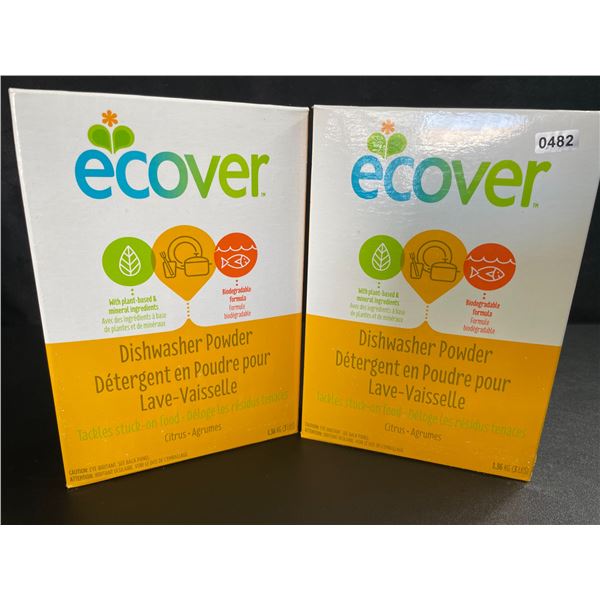 2 Boxes of Ecover Natural Plant-Based Dishwasher Powder - Citrus - 1.36kg - New Sealed