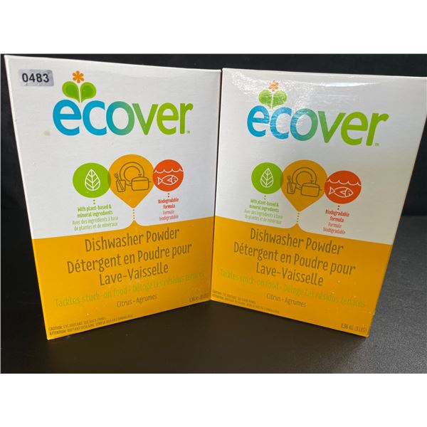 2 Boxes of Ecover Natural Plant-Based Dishwasher Powder - Citrus - 1.36kg - New Sealed