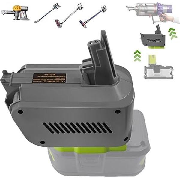 1 Ryobi Battery Adapter/Converter for Dyson V10 Vacuums; Works w/ Ryobi 18V Battery - New