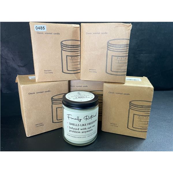 5 Scented Natural Soy Wax Candles - Lavender & Eucalyptus Scent - New