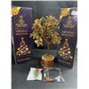 Image 1 : 2 Crystal Healing Tiger Eye Tree of Life/Crystal Feng Shui Bonsai Meditation Decor Trees - New