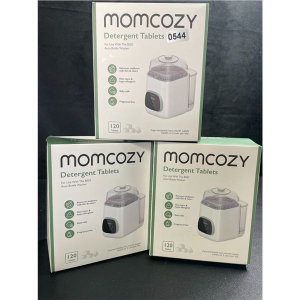 3 Boxes of Momcozy Detergent Tablets - Removes Stubborn Milk Film/Odors - New