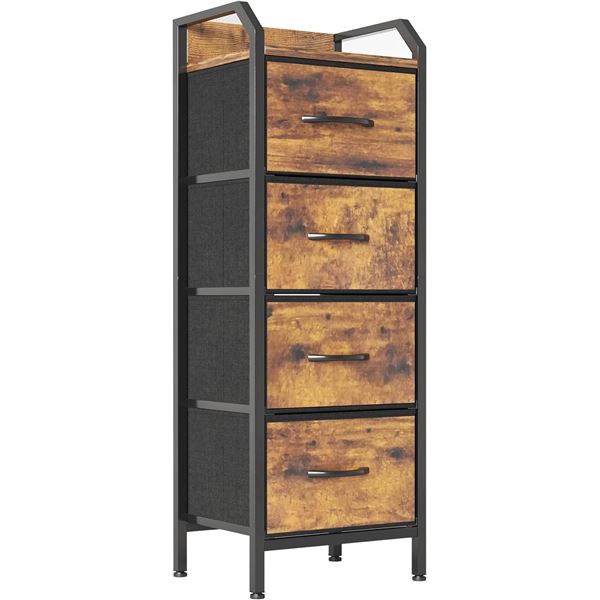 4-Drawer Dresser for Bedroom - Rustic Brown/Black - 39.4" Tall - New in Box (Assembly Req'd)