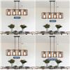 Image 3 : 1 4-Bulb Adjustable Modern Wood Island Lights/ Farmhouse Chandelier Matte Black - New