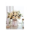 Image 3 : 1 Artificial Rose Bouquets with Ceramic Vase - Fake Silk Rose - Champagne Colour - New