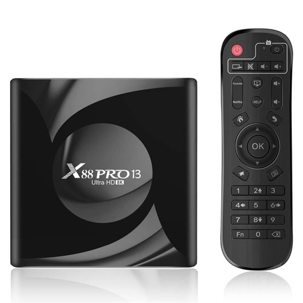 1 X88 Pro Android 13 TV Box 4GB/32GB Wifi 6 Quad Core HDR10+ with Remote - New