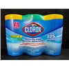 Image 1 : 1 3-Pack of Clorox 99.9% Disinfecting Wipes 225 Wipes Total - Fresh and Lemon Scent - New