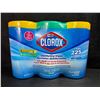 Image 1 : 1 3-Pack of Clorox 99.9% Disinfecting Wipes 225 Wipes Total - Fresh and Lemon Scent - New