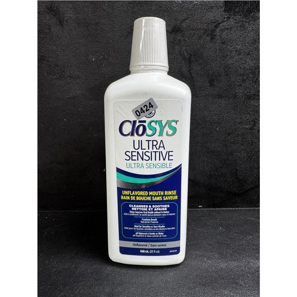 1 Bottle of Closys Ultra Sensitive Unflavoured Mouth Rinse - New