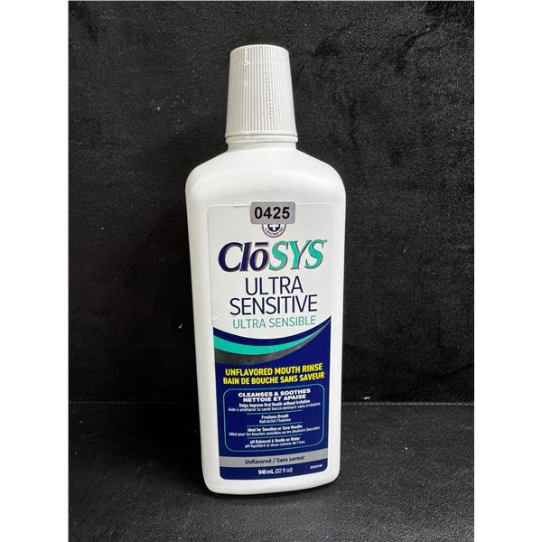 1 Bottle of Closys Ultra Sensitive Unflavoured Mouth Rinse - New