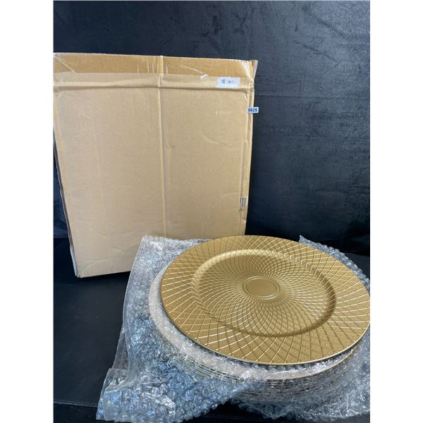 Pack of 12 Large Dinner/Decorative Gold Plates - 13" Size - Brand New