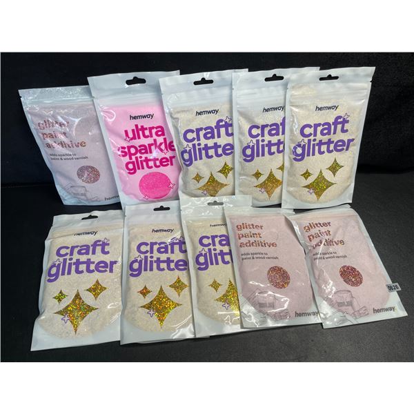10 Packs of Hemway Premium Ultra Sparkle/Craft Glitters - Assorted Colours - Brand New