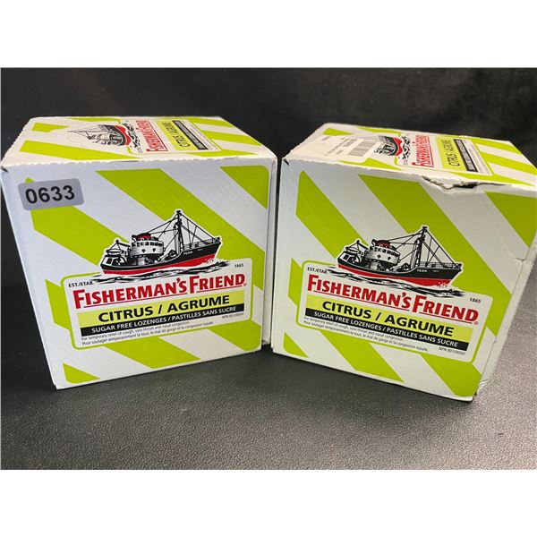 2 Boxes of Fisherman's Friend Citrus Sugar-Free Throat Lozenges - 8 Packs Per Box - New