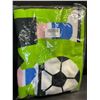 Image 2 : 1 Soccer/Sports Themed Hooded Bath Towel/Towel Wrap for Kids (Fits 3-7yrs) - Brand New