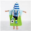 Image 3 : 1 Soccer/Sports Themed Hooded Bath Towel/Towel Wrap for Kids (Fits 3-7yrs) - Brand New