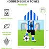 Image 4 : 1 Soccer/Sports Themed Hooded Bath Towel/Towel Wrap for Kids (Fits 3-7yrs) - Brand New