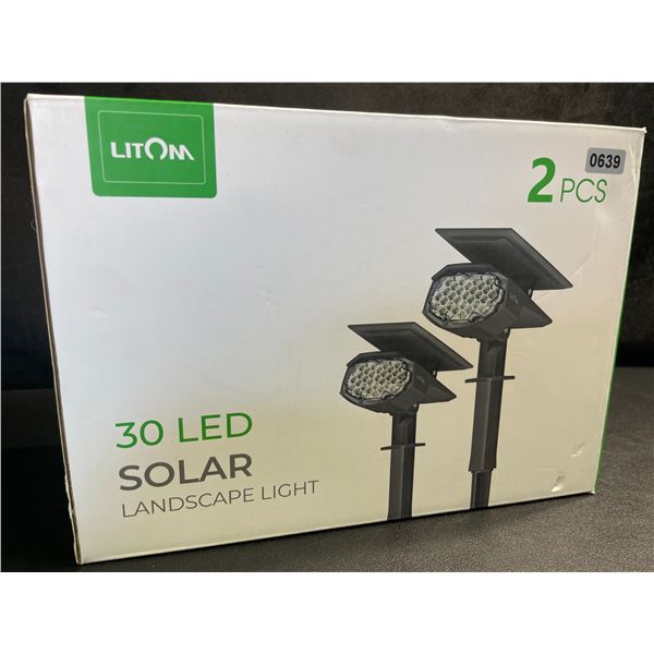 2-Pack of Litom Solar Landscape Lights for Lawn/Garden - 30LED; Weatherproof Design - Brand New!