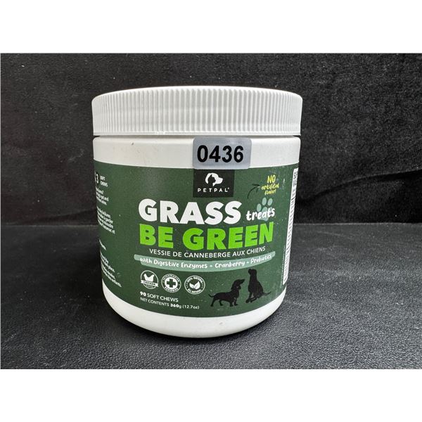 1 Container of PetPal Grass Be Green Digestive Enzyme Dog Treats - 90 Soft Chews - New
