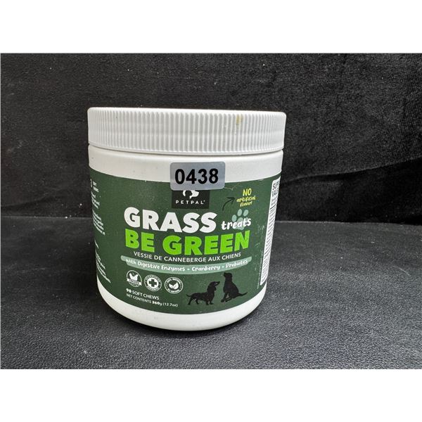 1 Container of PetPal Grass Be Green Digestive Enzyme Dog Treats - 90 Soft Chews - New