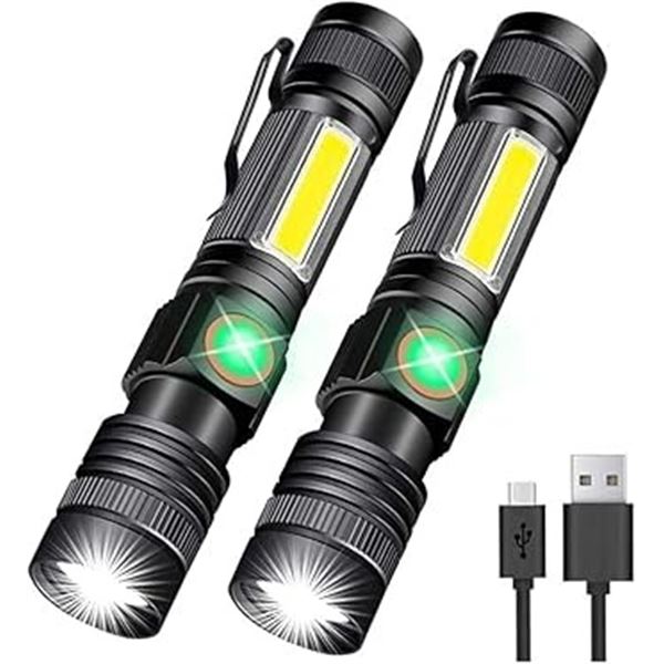 2-Pack of LED High-Power Tactical Flashlights (Model:S2600) - Rechargeable Design - New Sealed!