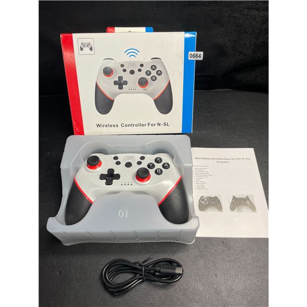 1 Wireless Pro Controller for Nintendo Switch - White - Aftermarket Design - Brand New!