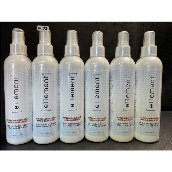 6 Bottles of e11ement Hypochlorous Acid Face & Skincare Sprays - 240ml Each - New Sealed