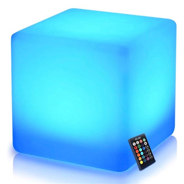 1 16inch Mr.Go Rechargeable LED Cube Chair Light 16RGB Colours with Remote - New