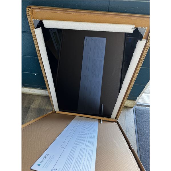 1 Navaris Black Glass Frameless Magnetic White Board 90x60cm - New