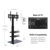 Image 3 : 1 Fitueyes 3 Tier Glass Adjustable TV Stand with Mount - 60 Degree Swivel - New