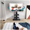 Image 4 : 1 Fitueyes 3 Tier Glass Adjustable TV Stand with Mount - 60 Degree Swivel - New