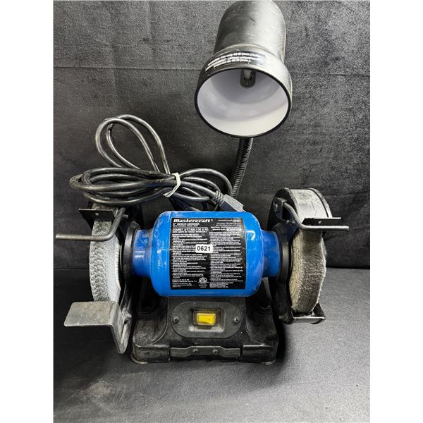 1 6inch Mastercraft Bench Grinder with Work Light - Used