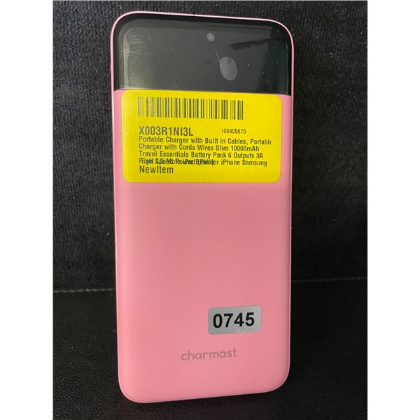 1 Charmast 10,000mAh Portable Power Bank/Charger w/ Built-In Charging Cords - No Box/Open Box