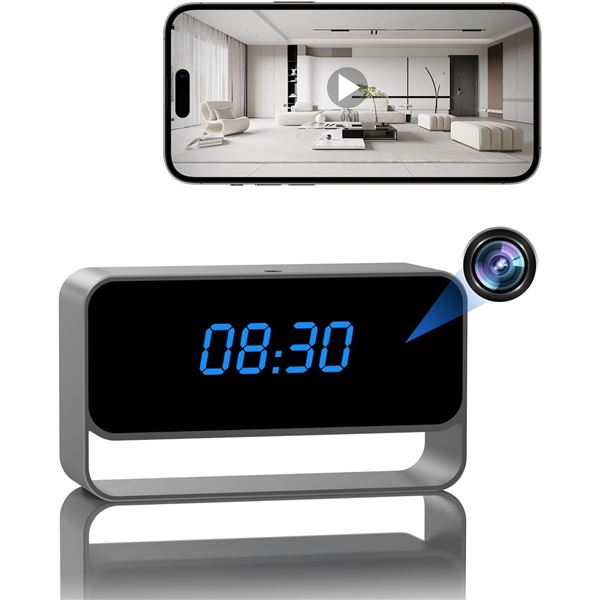 1 HiSpy Hidden Indoor Security Camera/Nanny Spy Cam Smart Clock; 1080P Wifi Security Cam - New