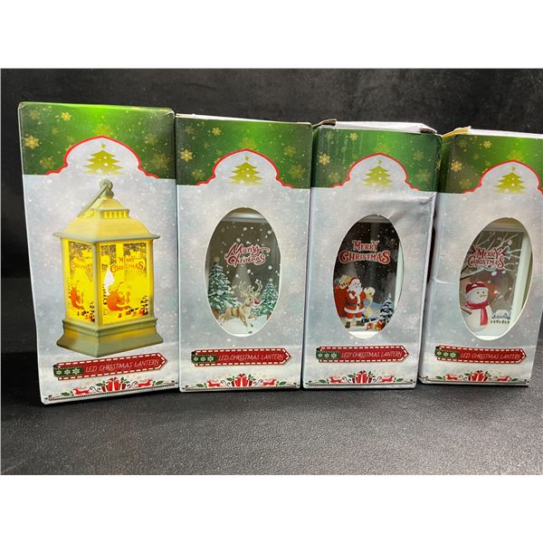 4 LED Light-Up Mini Christmas Lanterns - Brand New